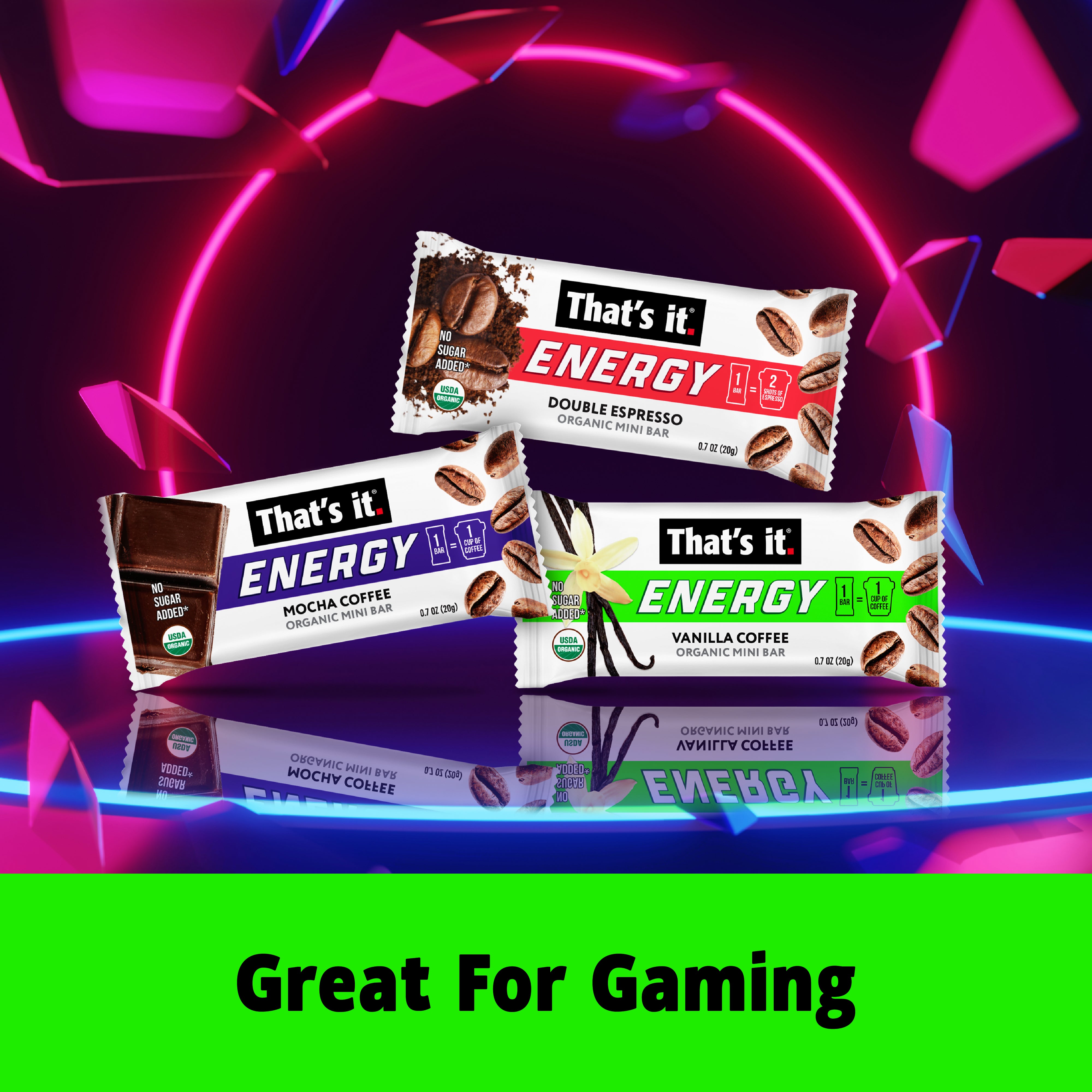 Organic Energy Minis Variety Pack - Double Espresso, Mocha & Vanilla (18 Bars) - View 6
