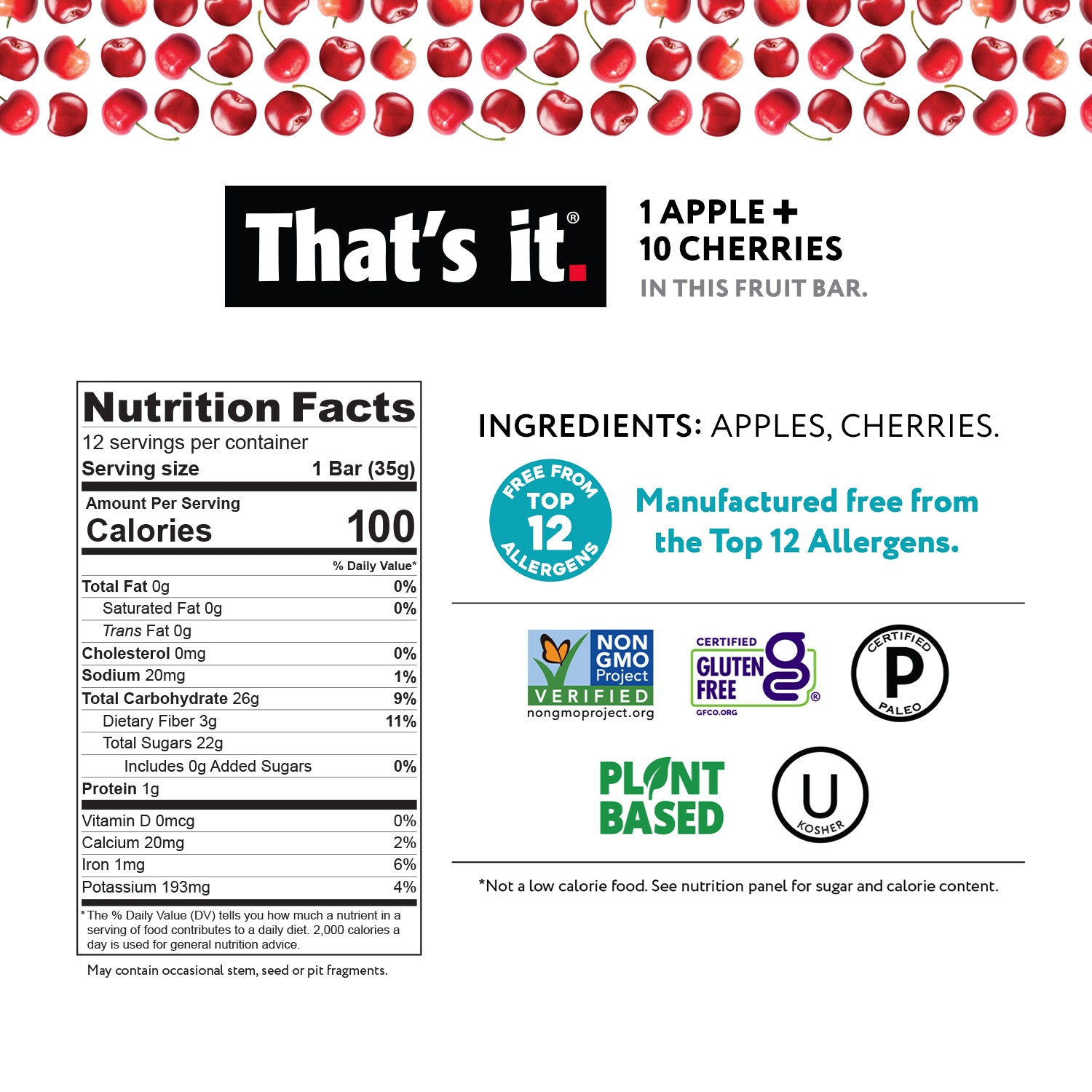 Apple + Cherry Fruit Bars - View 3