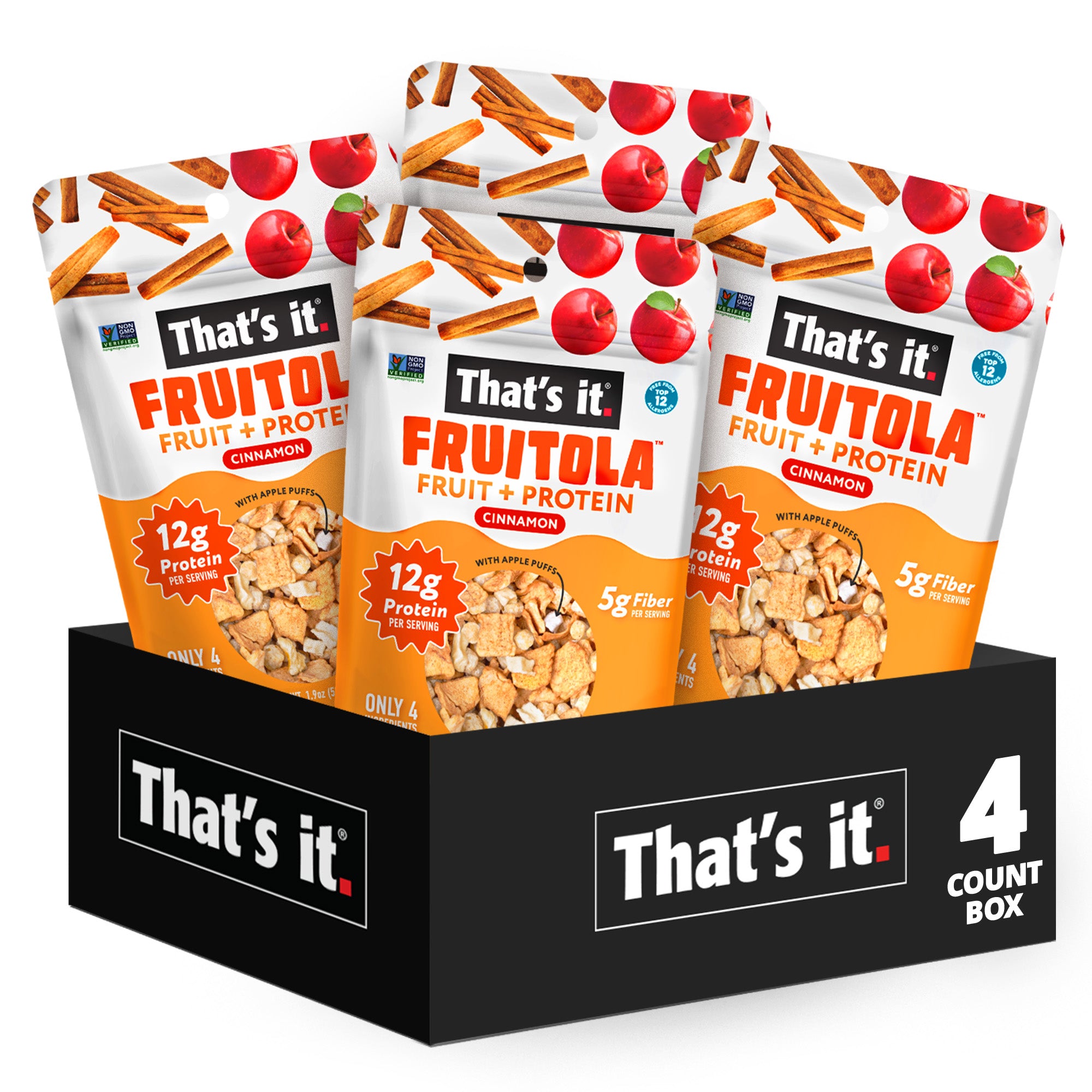 Cinnamon Fruitola Fruit Granola - Snack Size (4 Packs) - 1.9oz