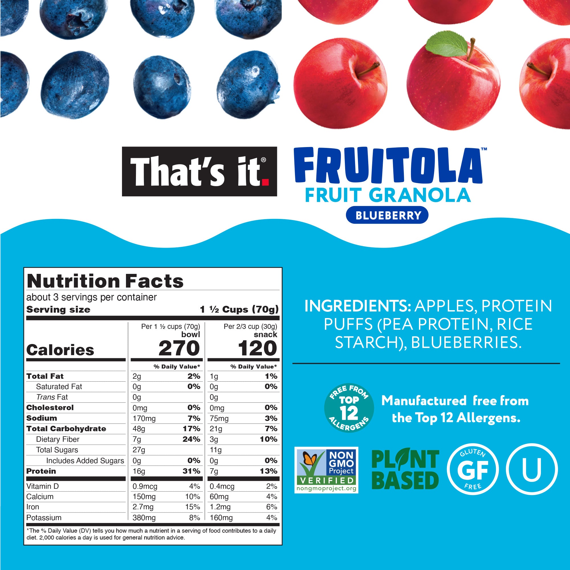 Blueberry Fruitola Fruit Granola (3 Packs) - 7oz - View 3