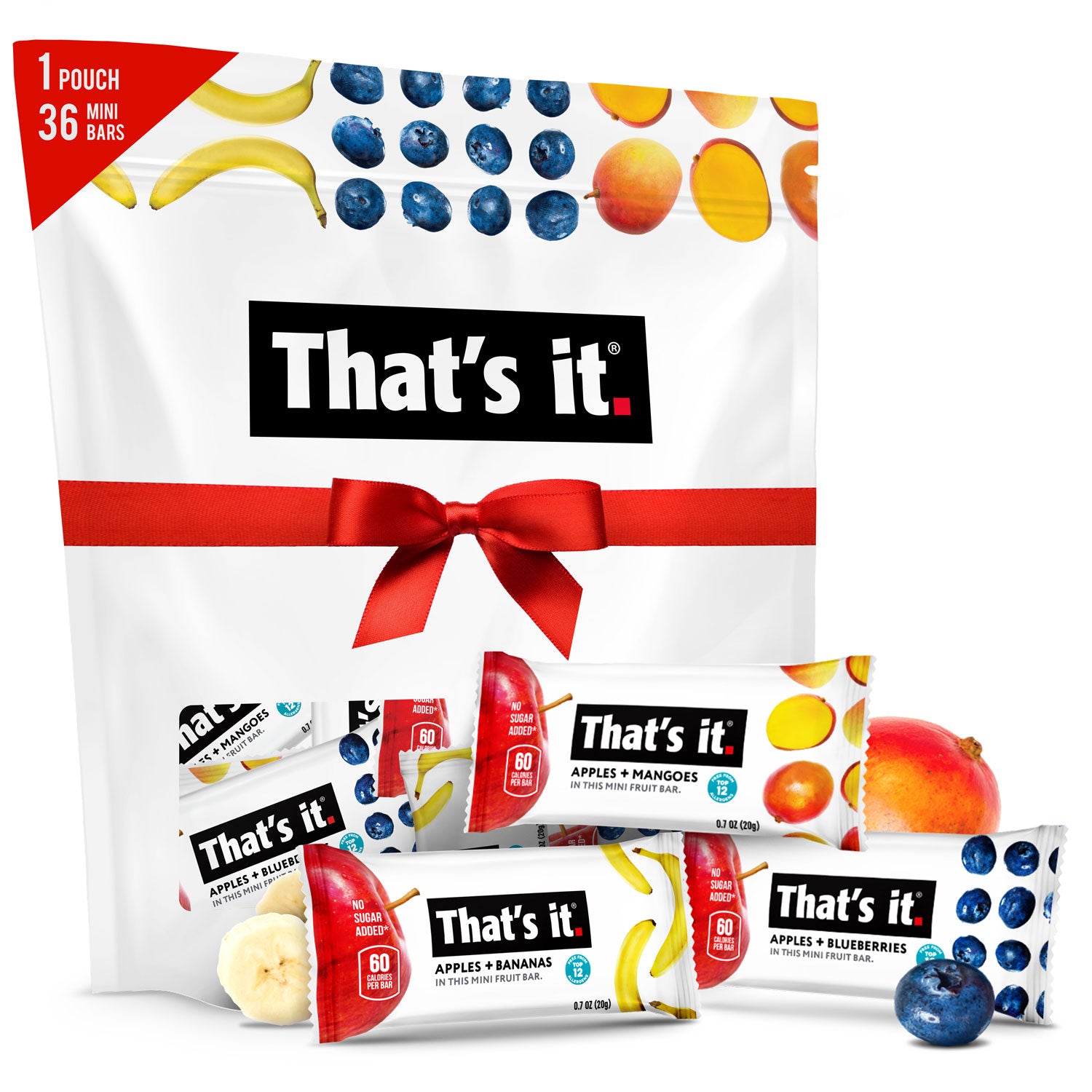 Minis Variety Pack - Banana, Blueberry & Mango (36 Bars)