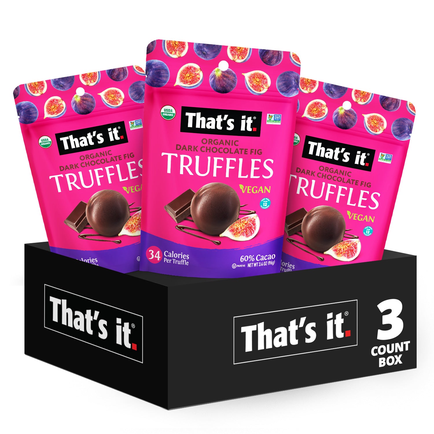 Organic Dark Chocolate Fig Truffles (3 Packs)