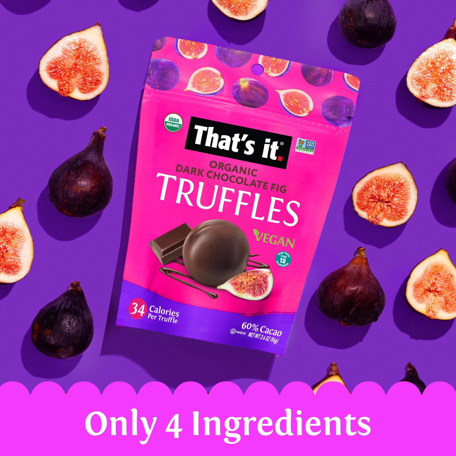 Organic Dark Chocolate Fig Truffles (3 Packs) - View 5