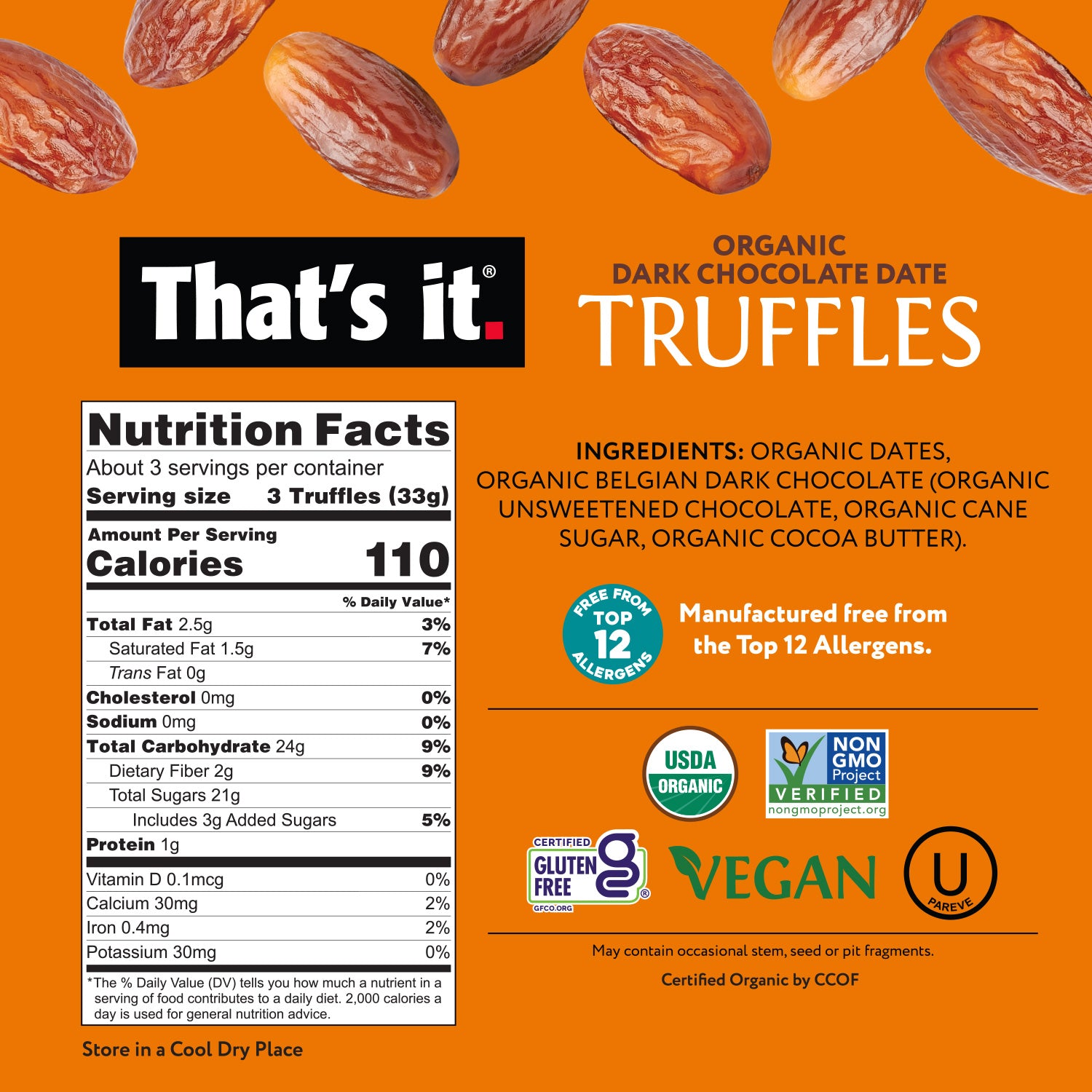 Organic Dark Chocolate Date Truffles (3 Packs) - View 3