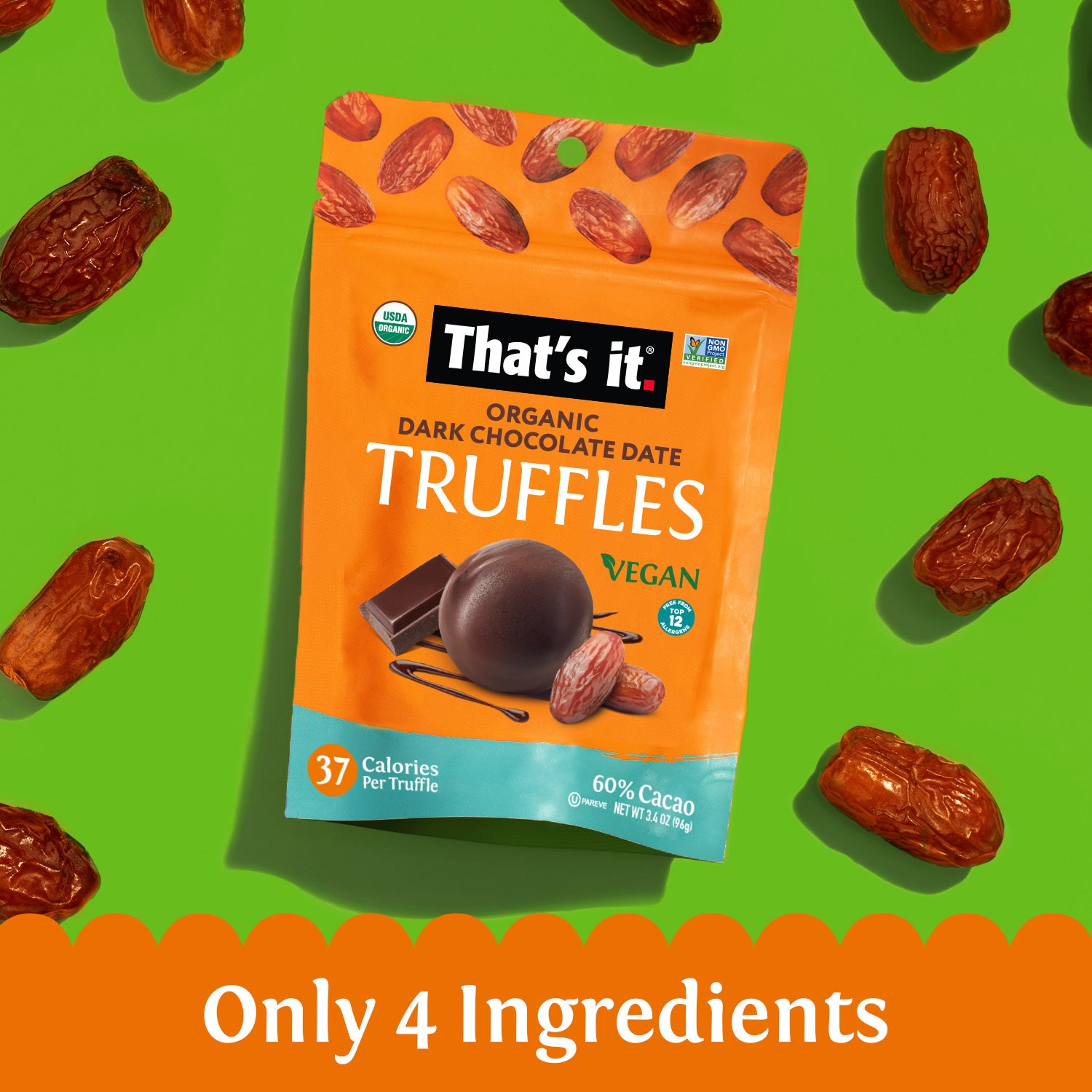 Organic Dark Chocolate Date Truffles (3 Packs) - View 5