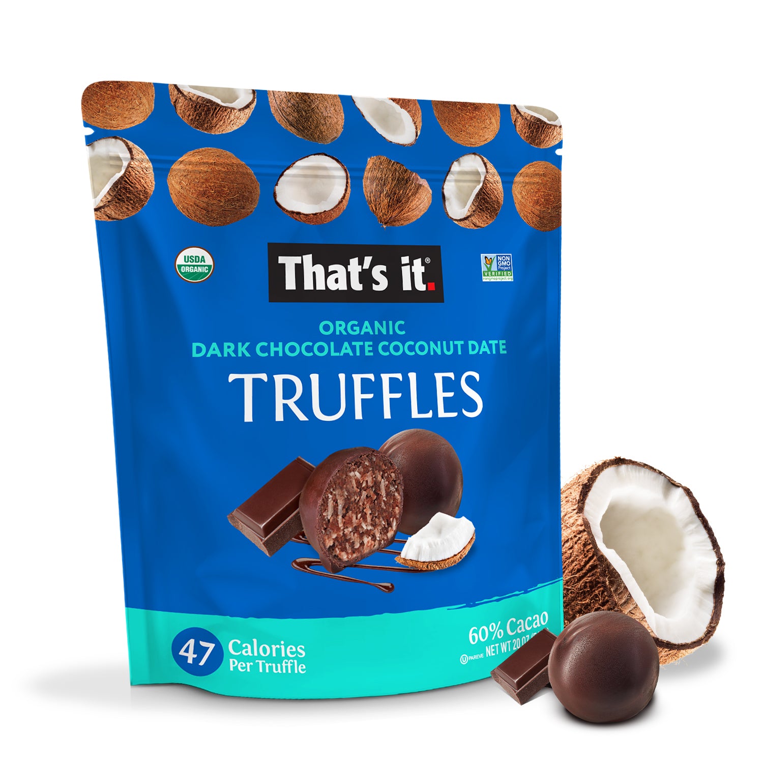 Organic Dark Chocolate Coconut Date Truffles (20 oz)
