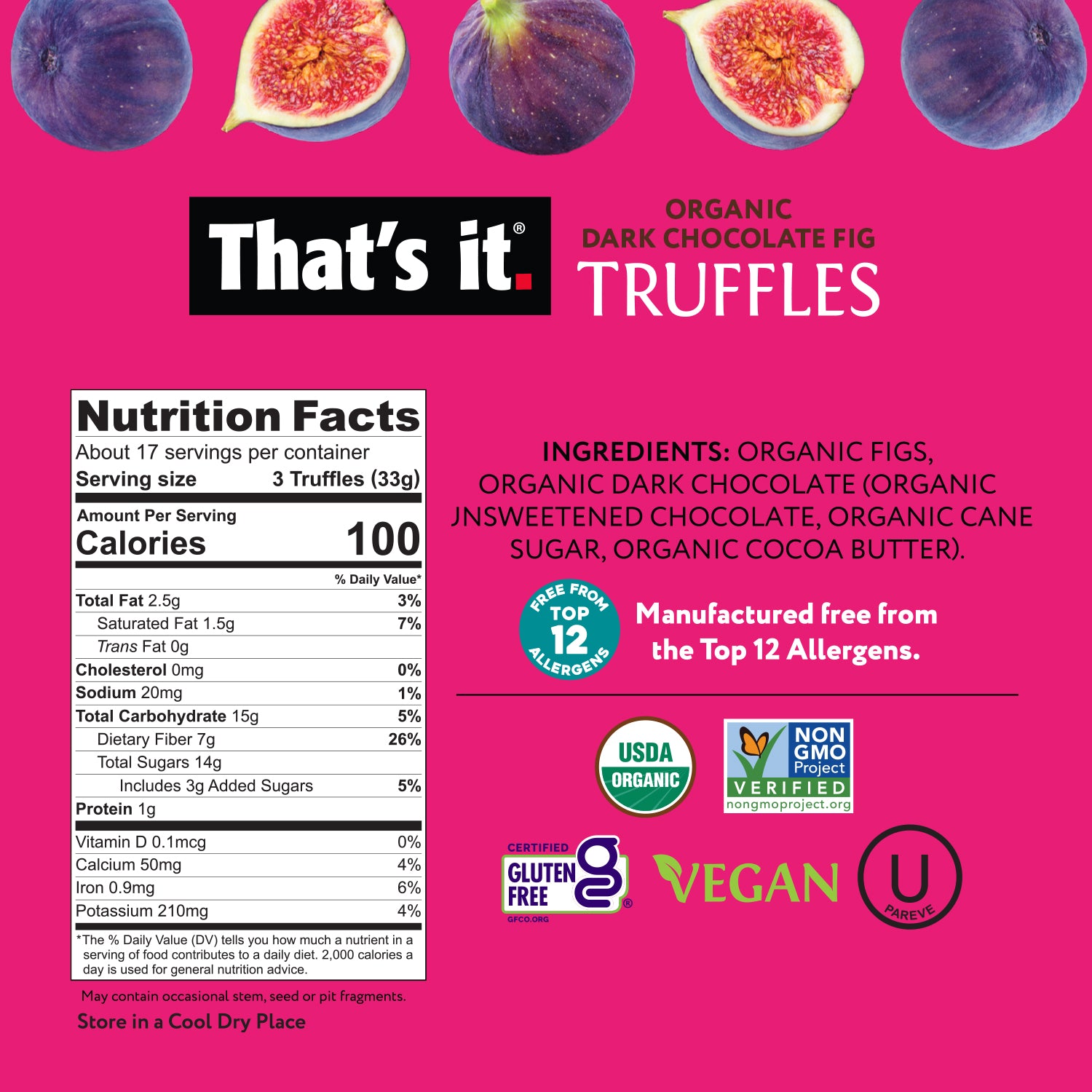 Organic Dark Chocolate Fig Truffles (20 oz) - View 2