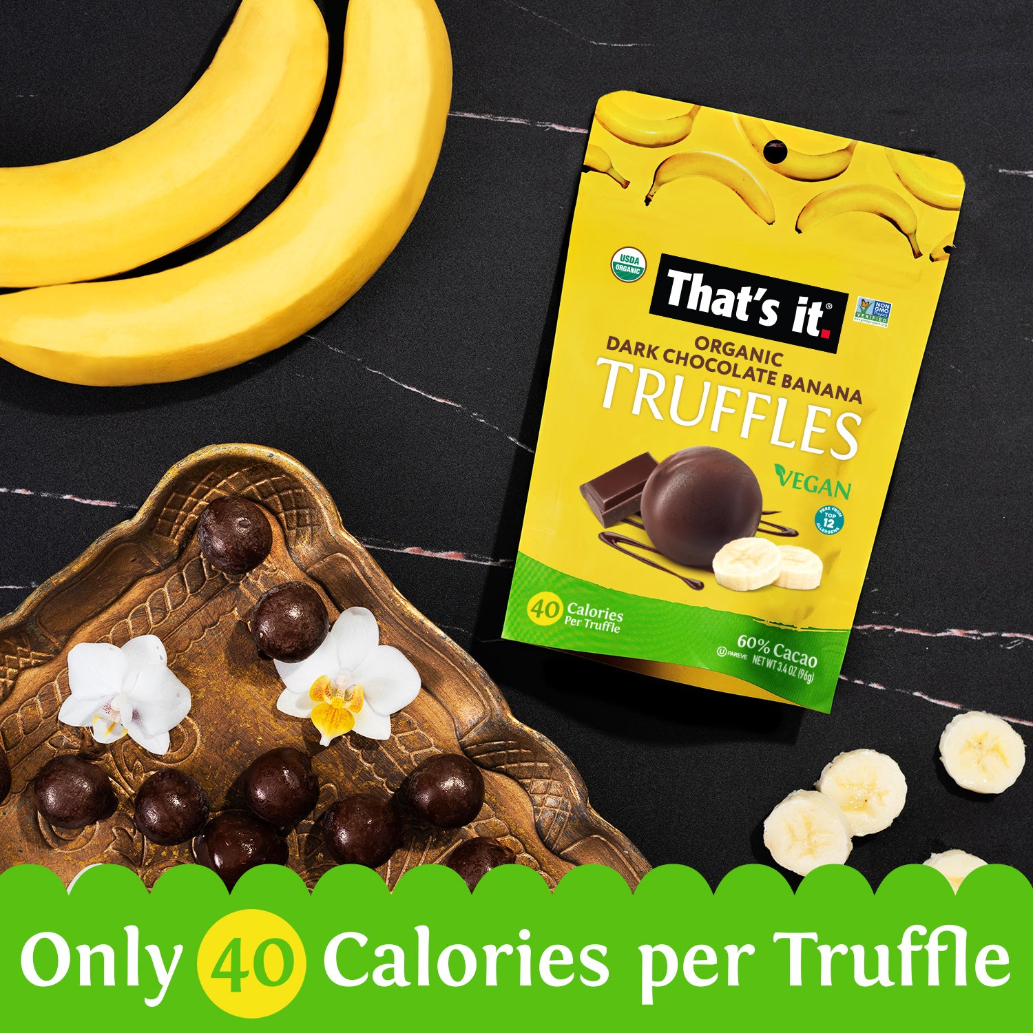 Organic Dark Chocolate Fruit Truffles Variety Pack - Banana, Coconut & Fig (3 - View 6