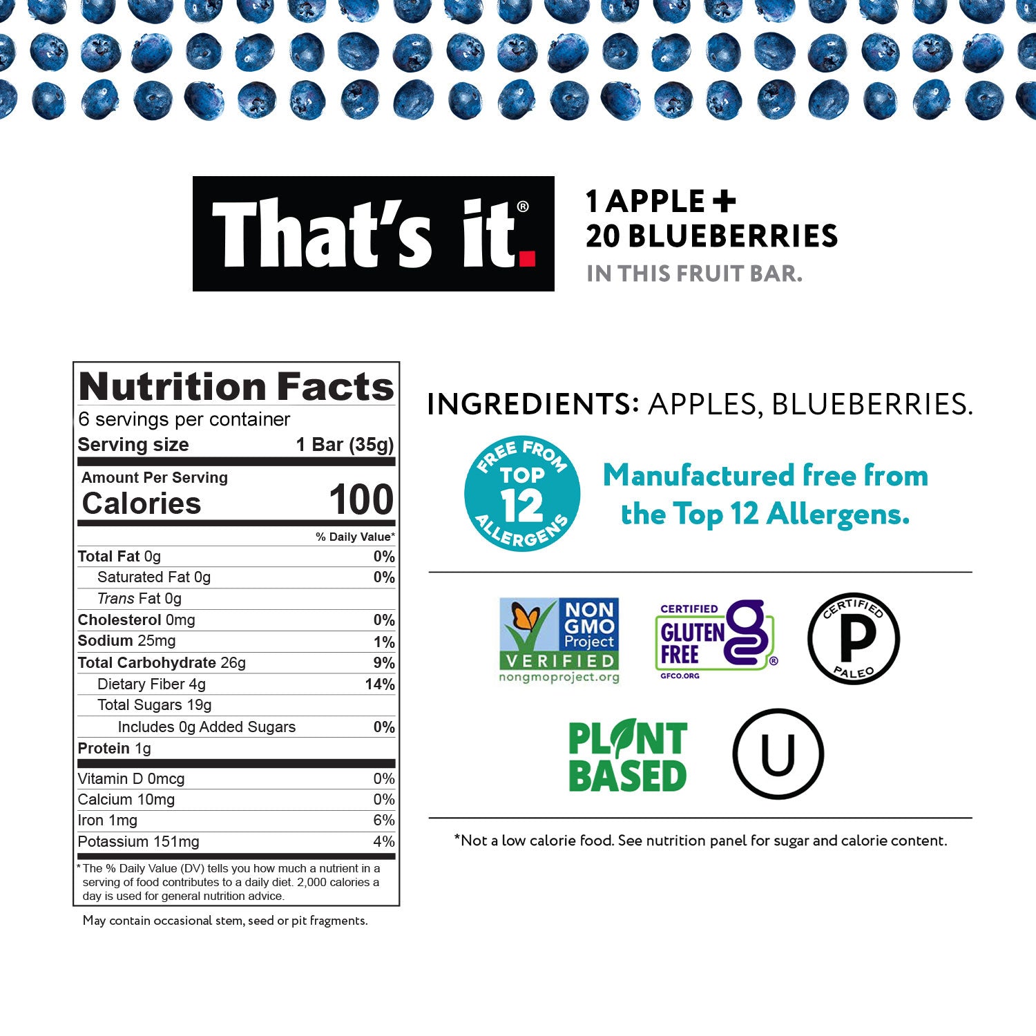 Fruit Bar Variety Pack - Strawberry & Blueberry (12 Bars) - View 4