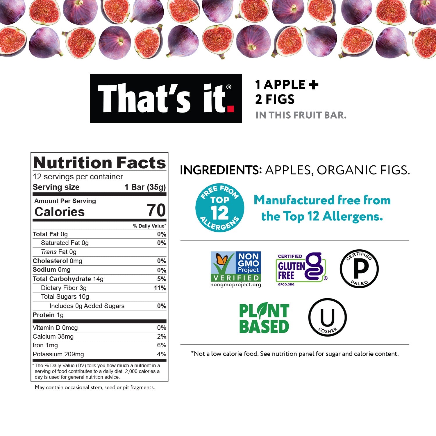 Best Sellers Fruit Bar Variety Pack - Blueberry, Fig & Strawberry (36 Bars) - View 5