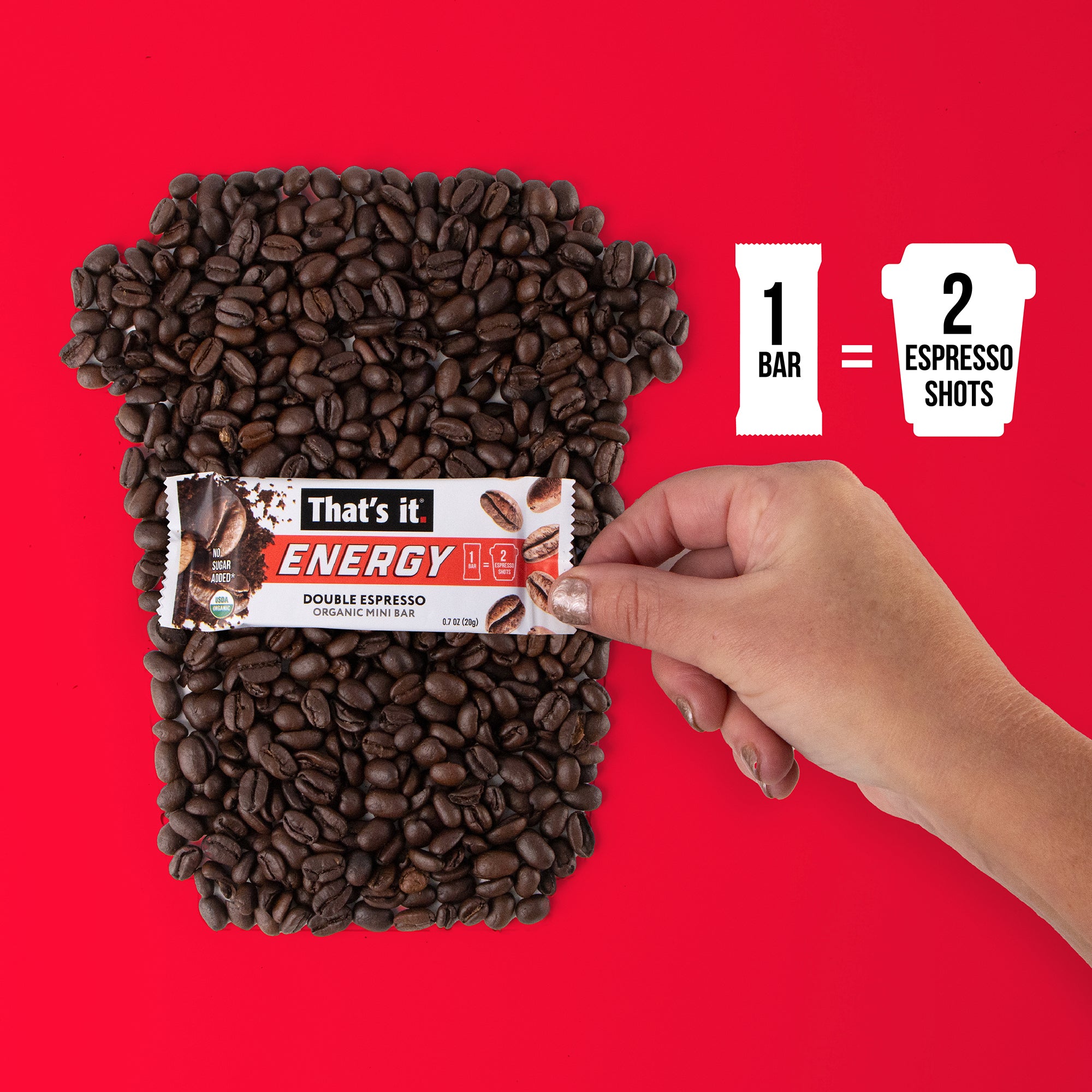 Double Espresso Organic Energy Mini Bars - View 2