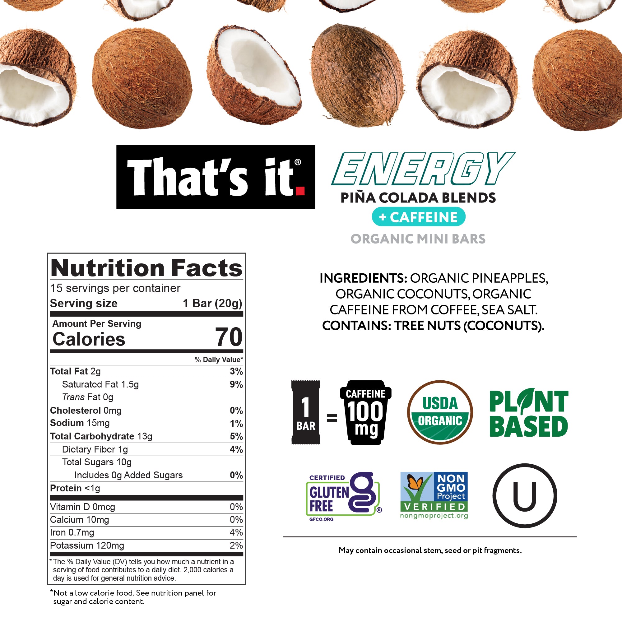 Organic Energy Minis Variety Pack 100mg - Mango Lime, Piña Colada & Tropical - View 3
