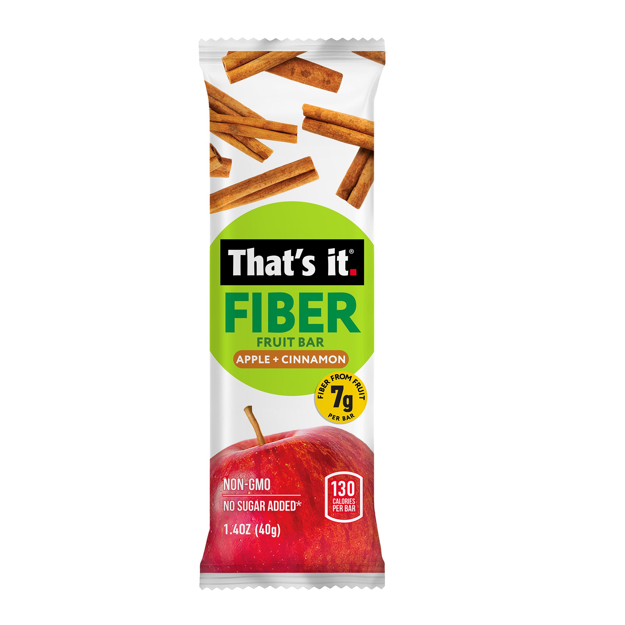 Apple + Cinnamon Fiber Fruit Bars (12 Bars) - View 2