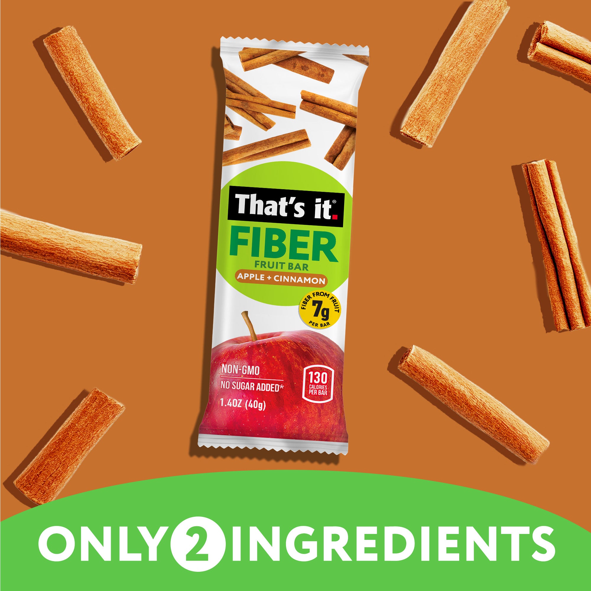 Apple + Cinnamon Fiber Fruit Bars (12 Bars) - View 4