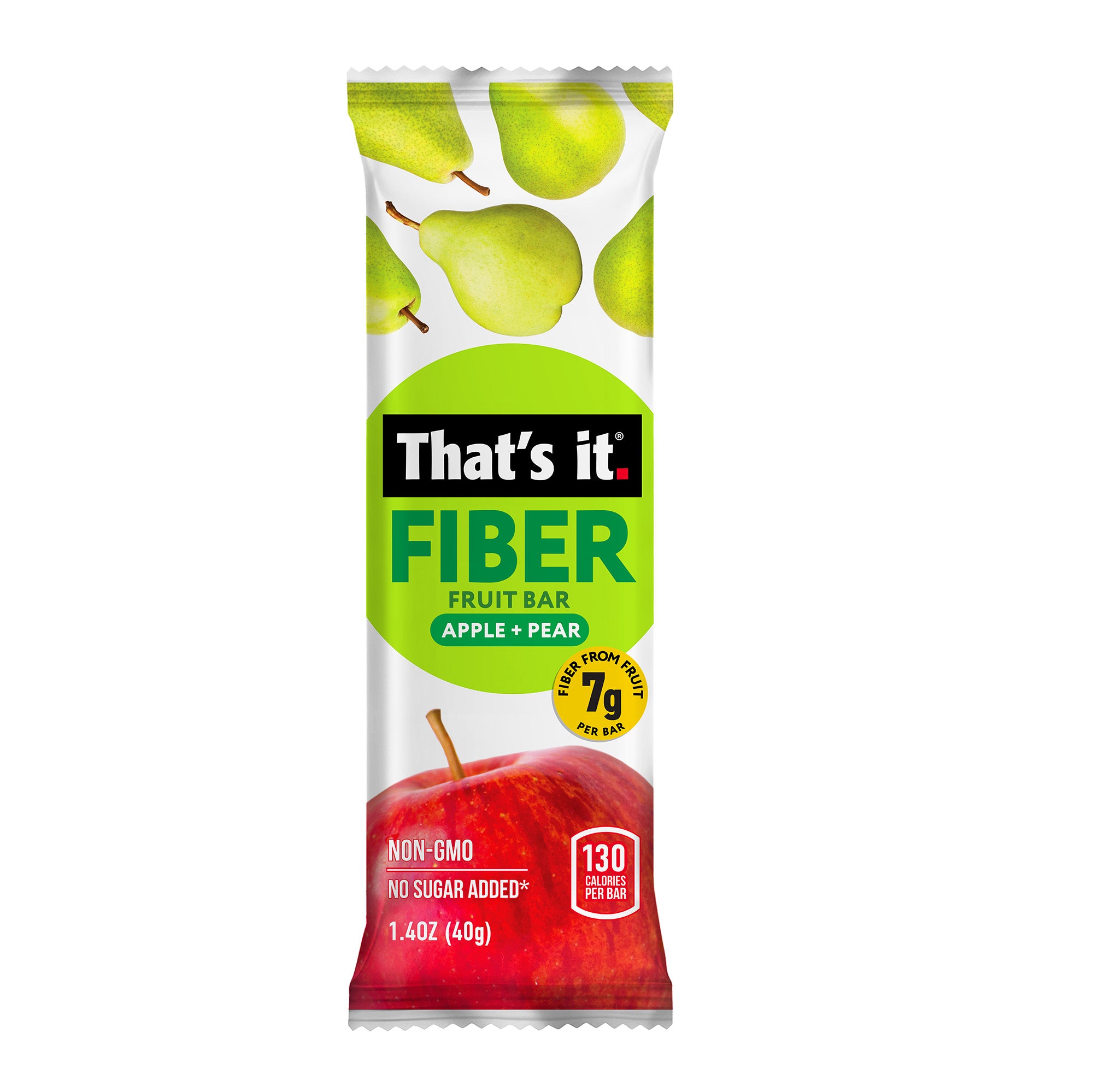 Apple + Pear Fiber Fruit Bars (12 Bars) - View 2