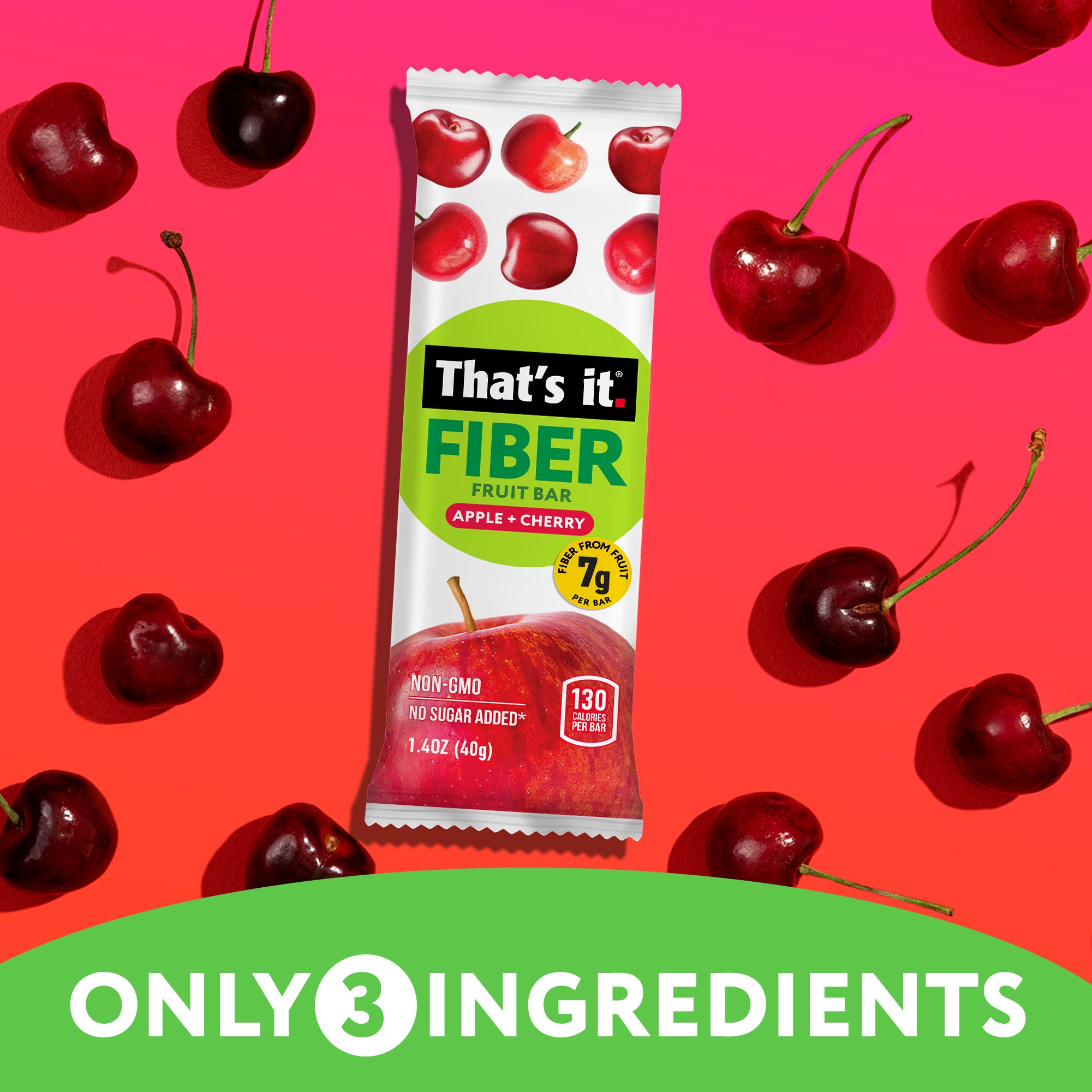 Apple + Cherry Fiber Fruit Bars (12 Bars) - View 4