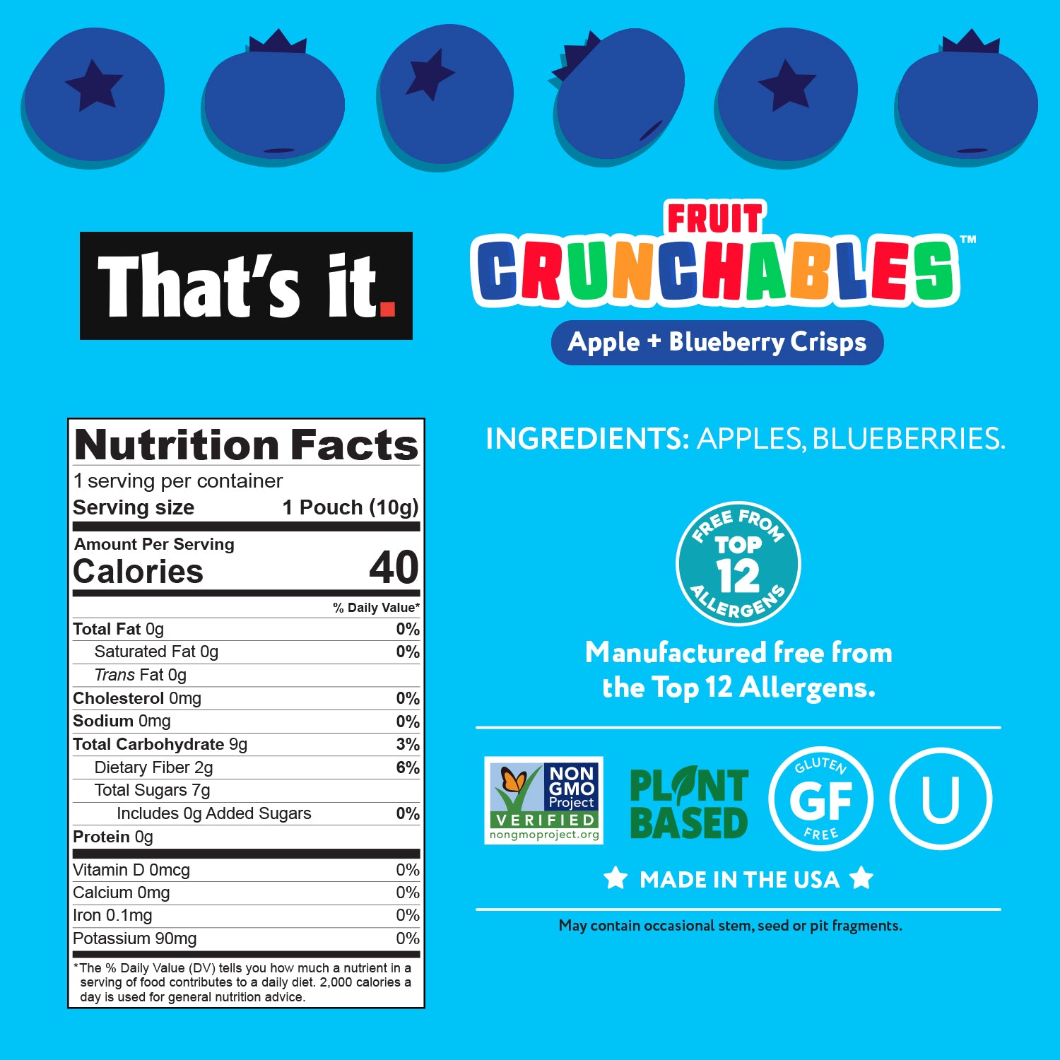 Apple + Blueberry Crisps Fruit Crunchables Bundle Box (30 Packs) - View 4