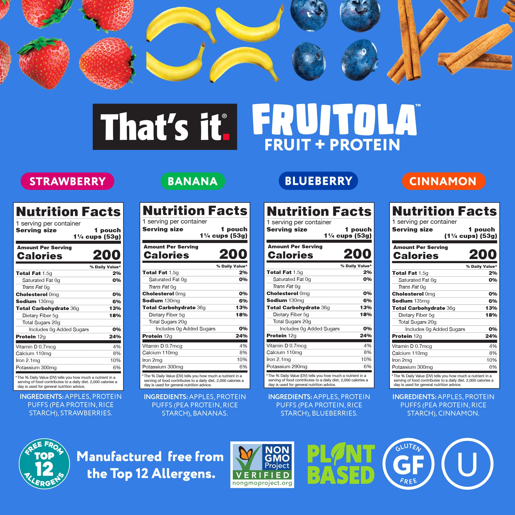 Fruitola Fruit Granola Snack Size Variety Pack (4 Packs) - 1.9oz - View 2