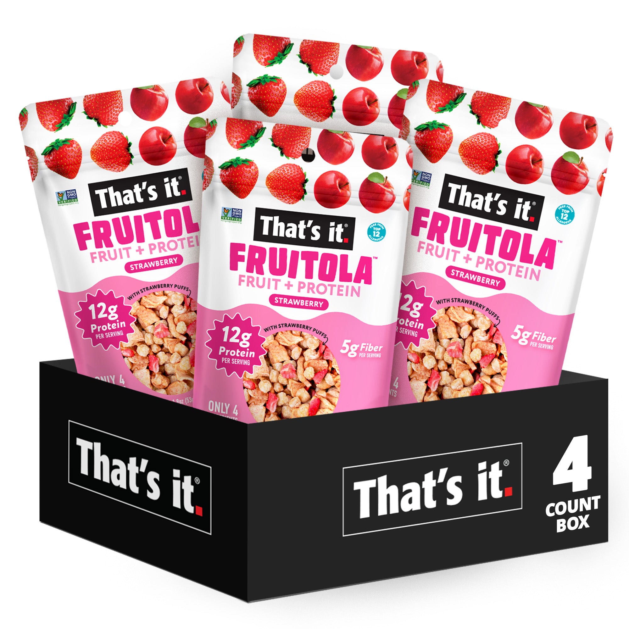 Strawberry Fruitola Fruit Granola - Snack Size (4 Packs) - 1.9oz