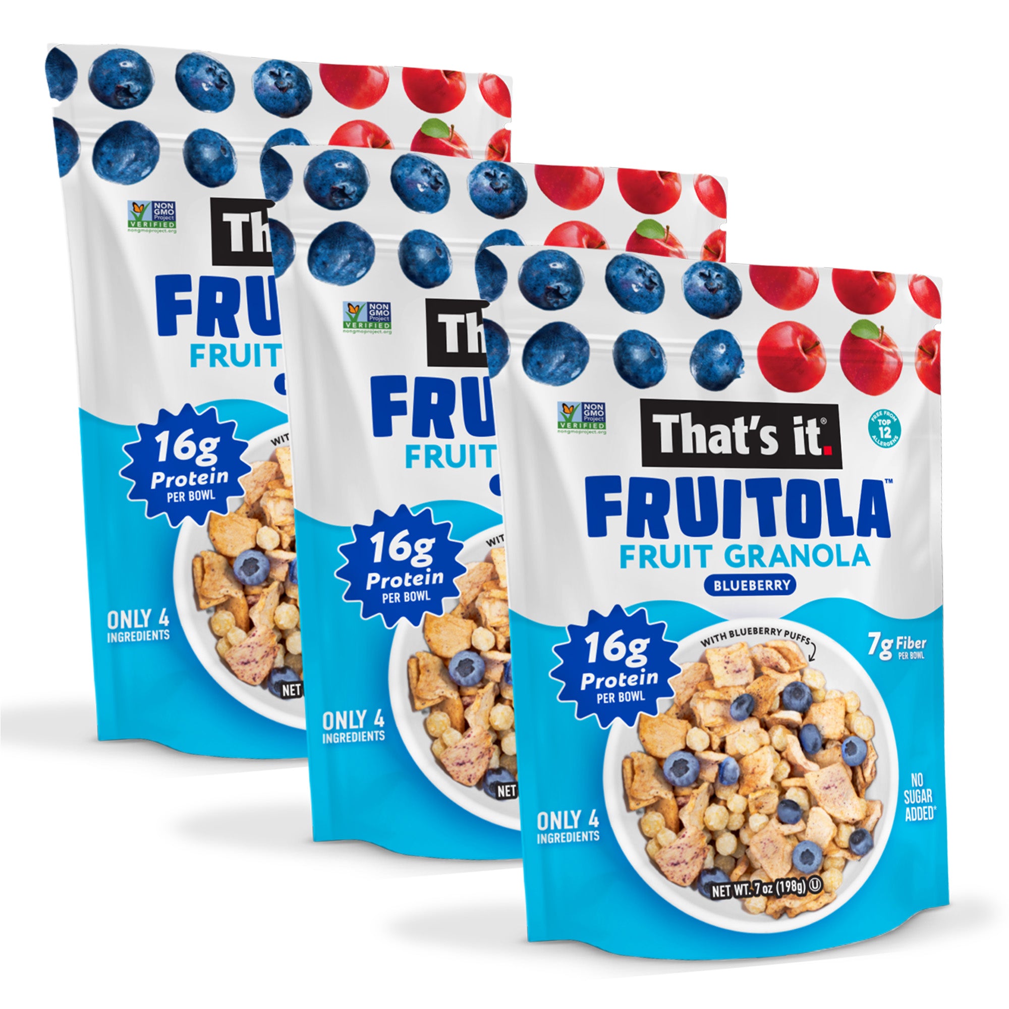 Blueberry Fruitola Fruit Granola (3 Packs) - 7oz