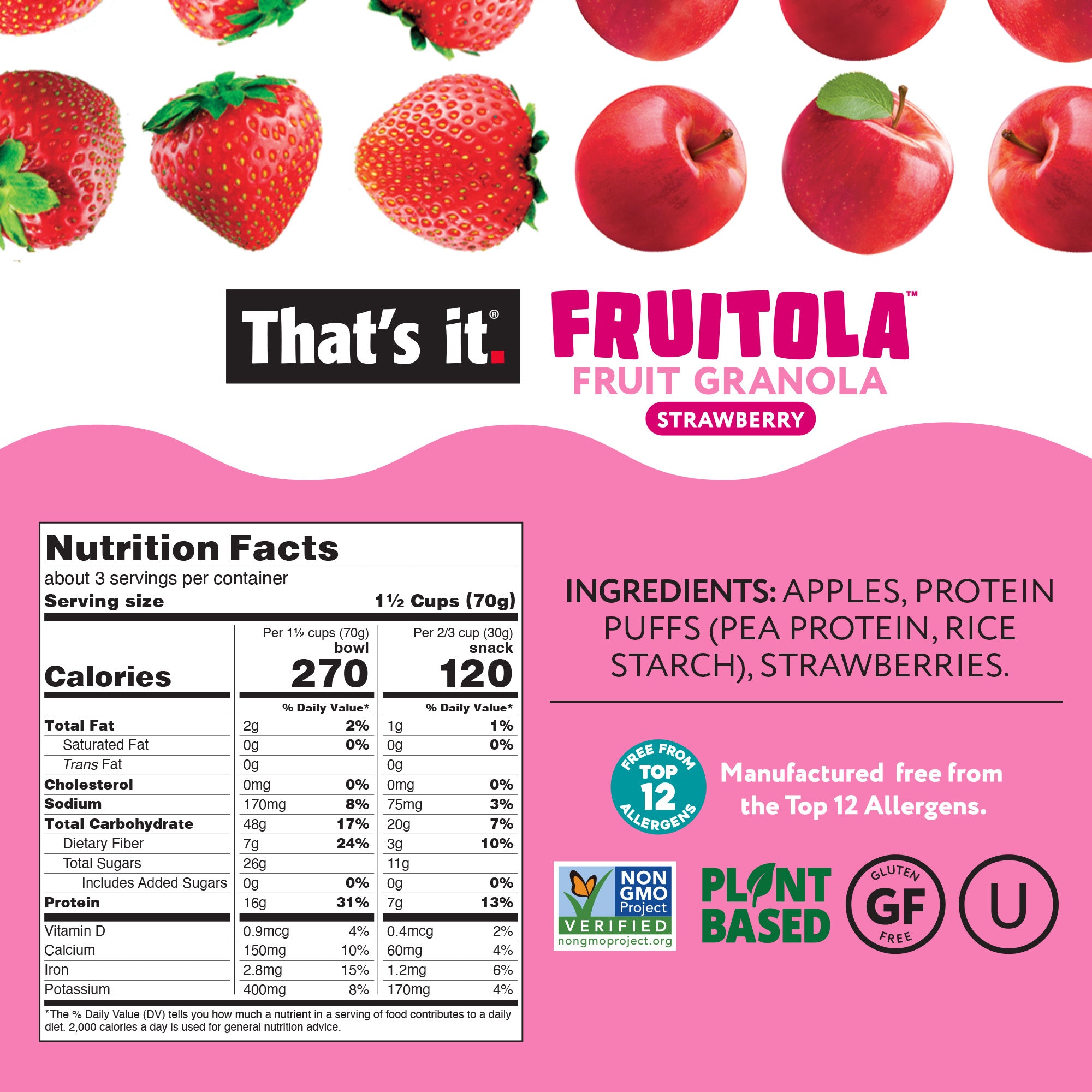 Strawberry Fruitola Fruit Granola (3 Packs) - 7oz - View 3